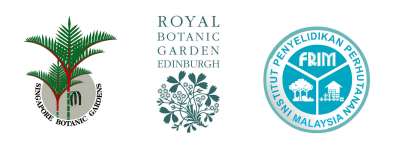Logos of the Singapore Botanic Garden, Royal Botanic Garden Edinburgh and Forest Research Institute Malaysia