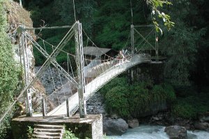 DL on Bridge over Langtang Khola