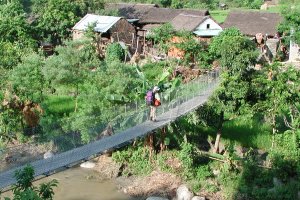 DL on bridge over Mangmaya Khola