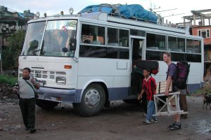 Loading the expedition bus at Kathmandu